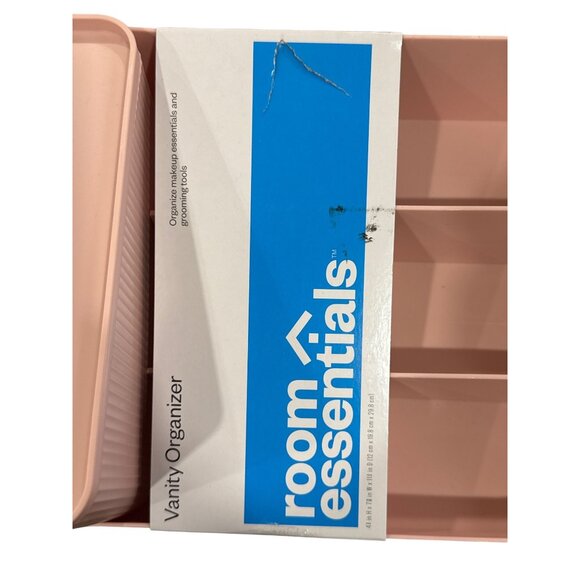 Room Essentials Pink Plastic Vanity Organizer With Dividers & Lid - Picture 4 of 7